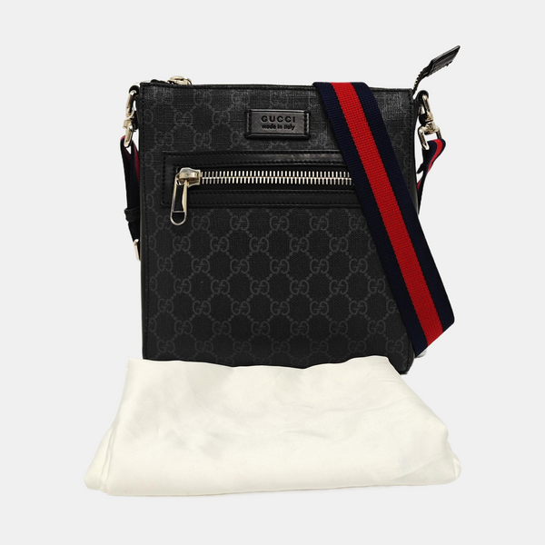 GG Imprime Small Monogram Coated Canvas Black