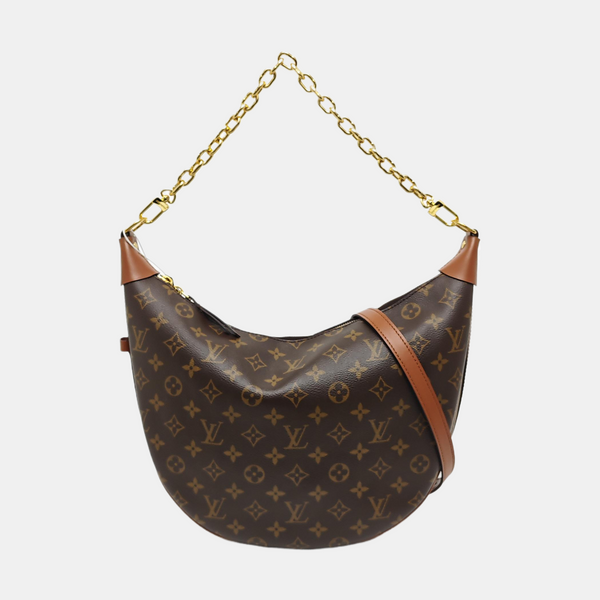 LOOP HOBO Monogram Coated Canvas Brown