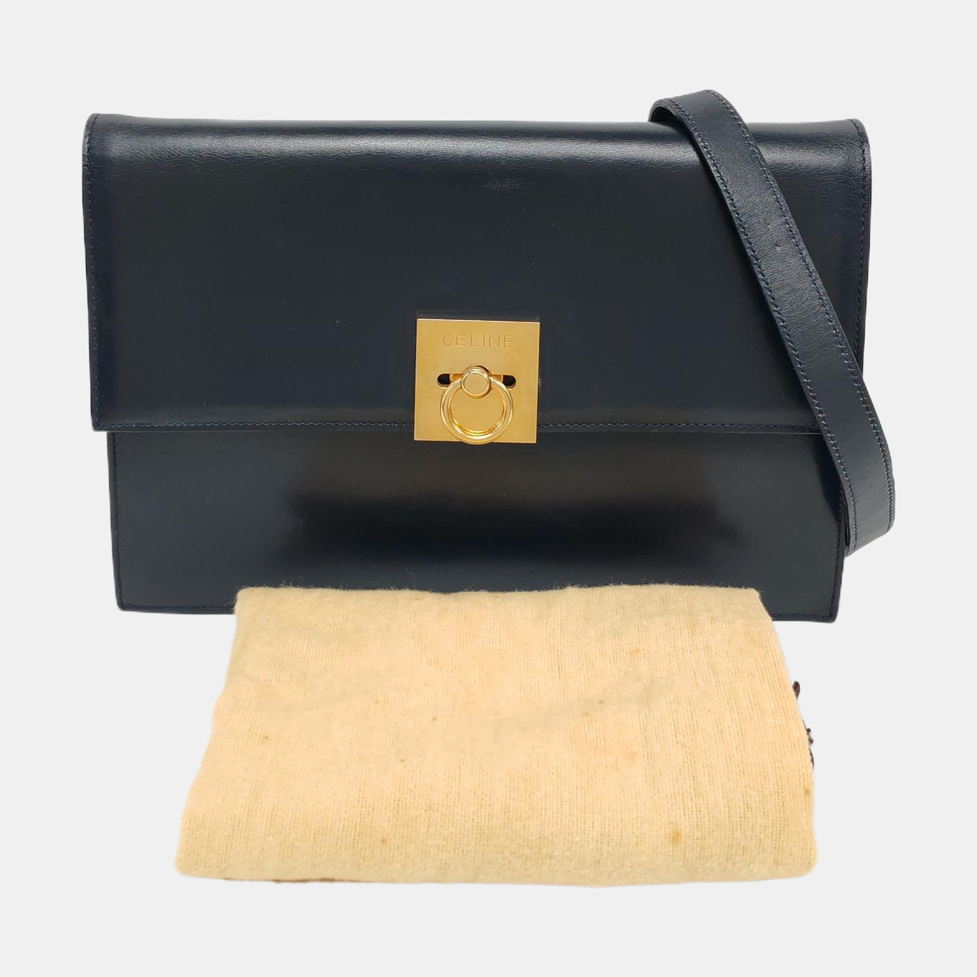 Calfskin Shoulder Bag Blue