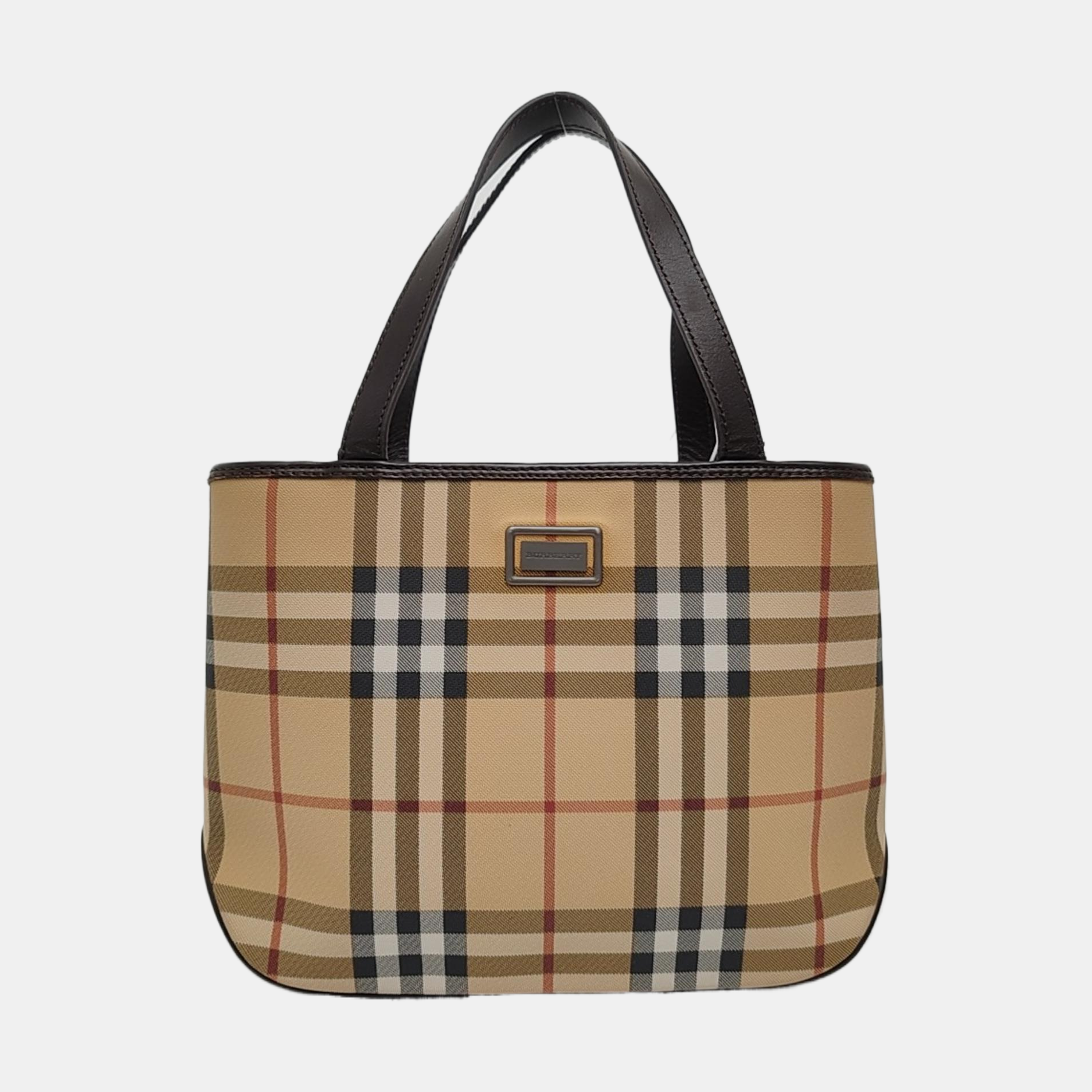 Coated Canvas Tote Bag Brown