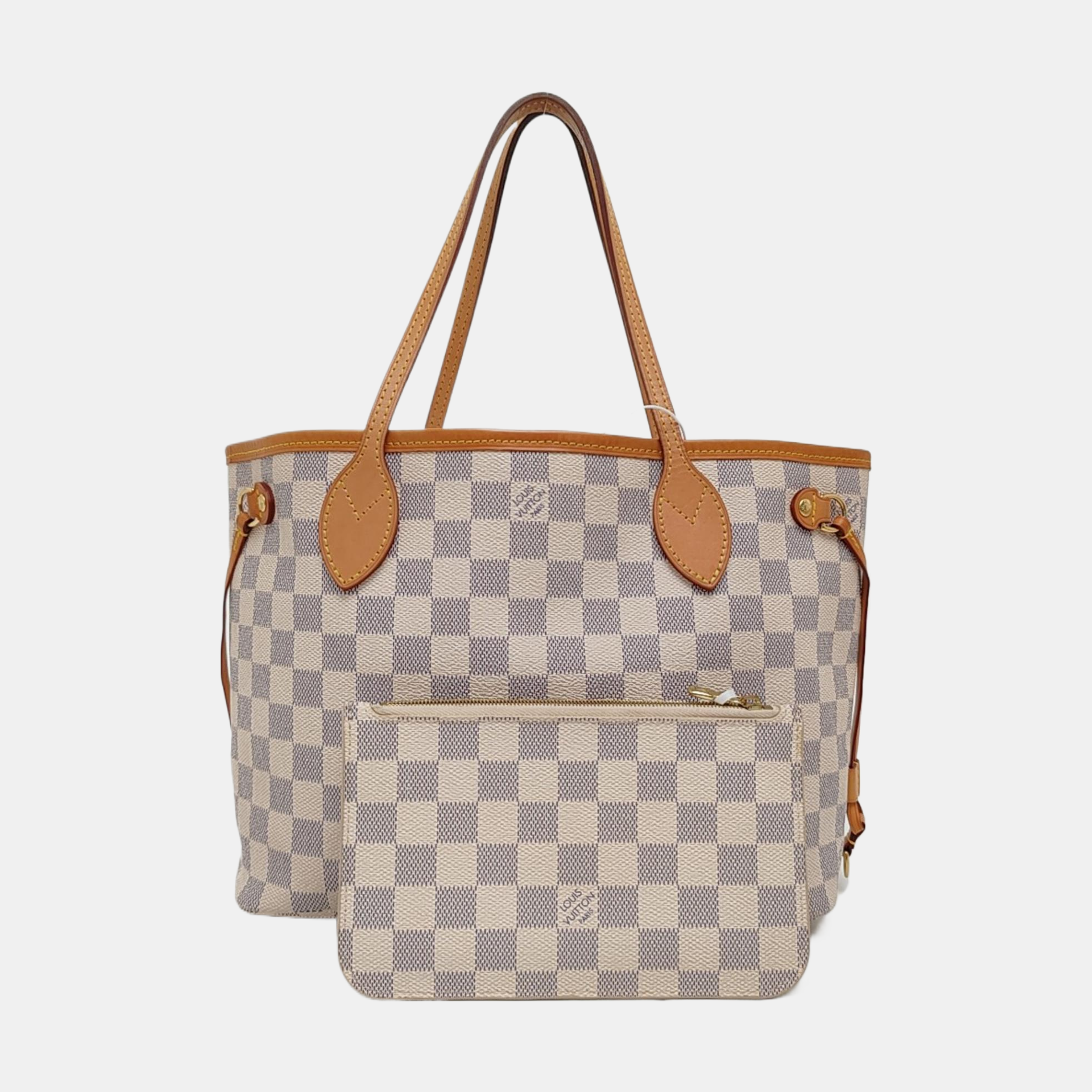 NEVERFULL PM Damier Azur Coated Canvas White