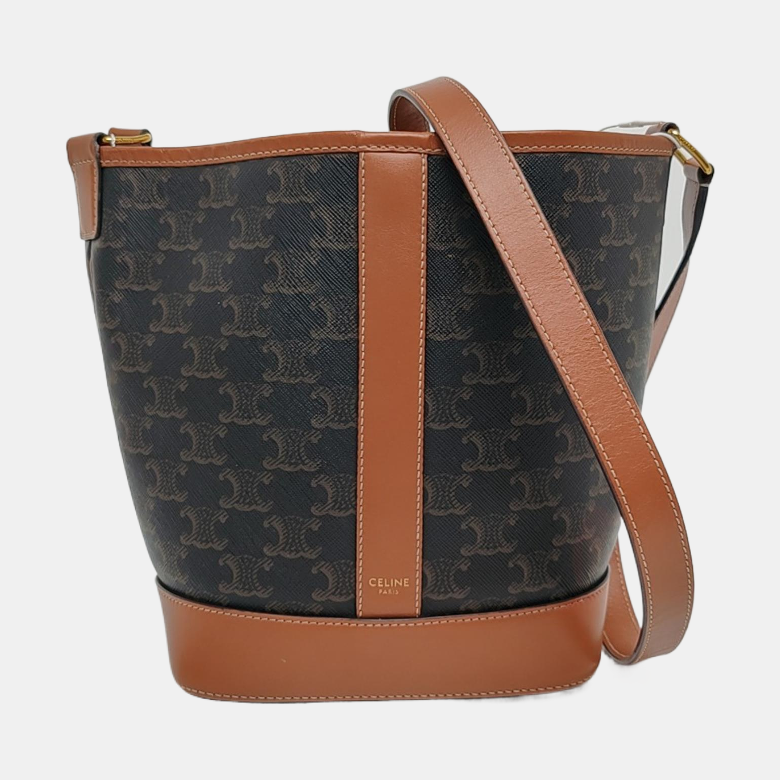Authenticated pre-owned  TRIOMPHE CANVAS Coated Canvas Brown - Shoulder Bag at Looply