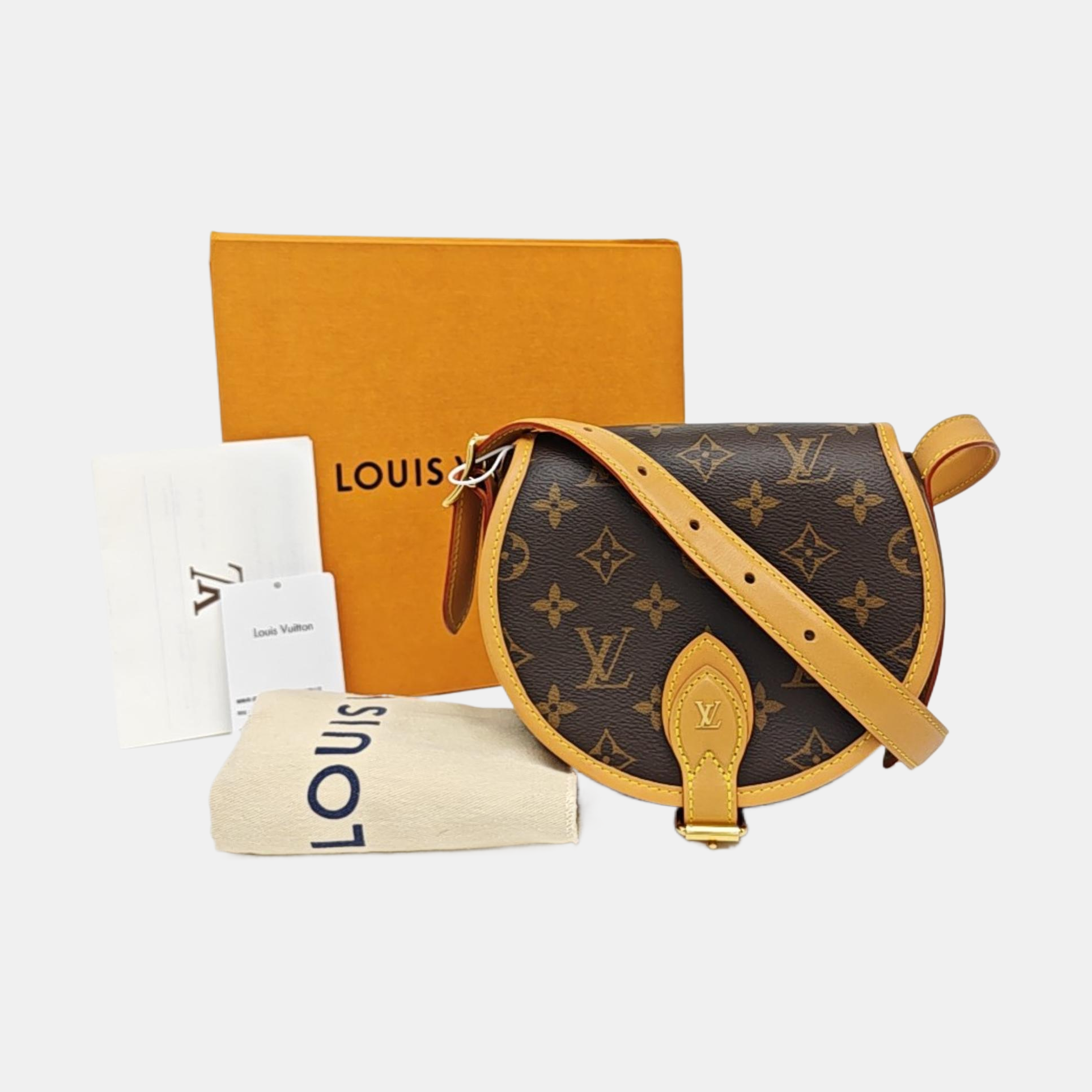 TAMBOURINE Monogram Coated Canvas Brown