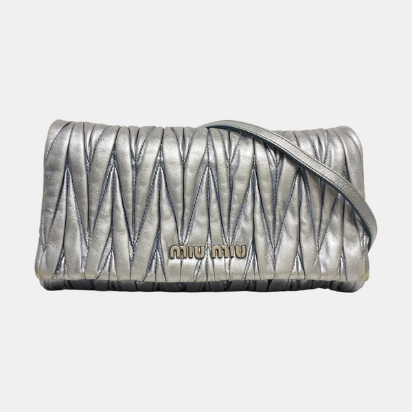Quilted Lambskin Shoulder Bag Blue