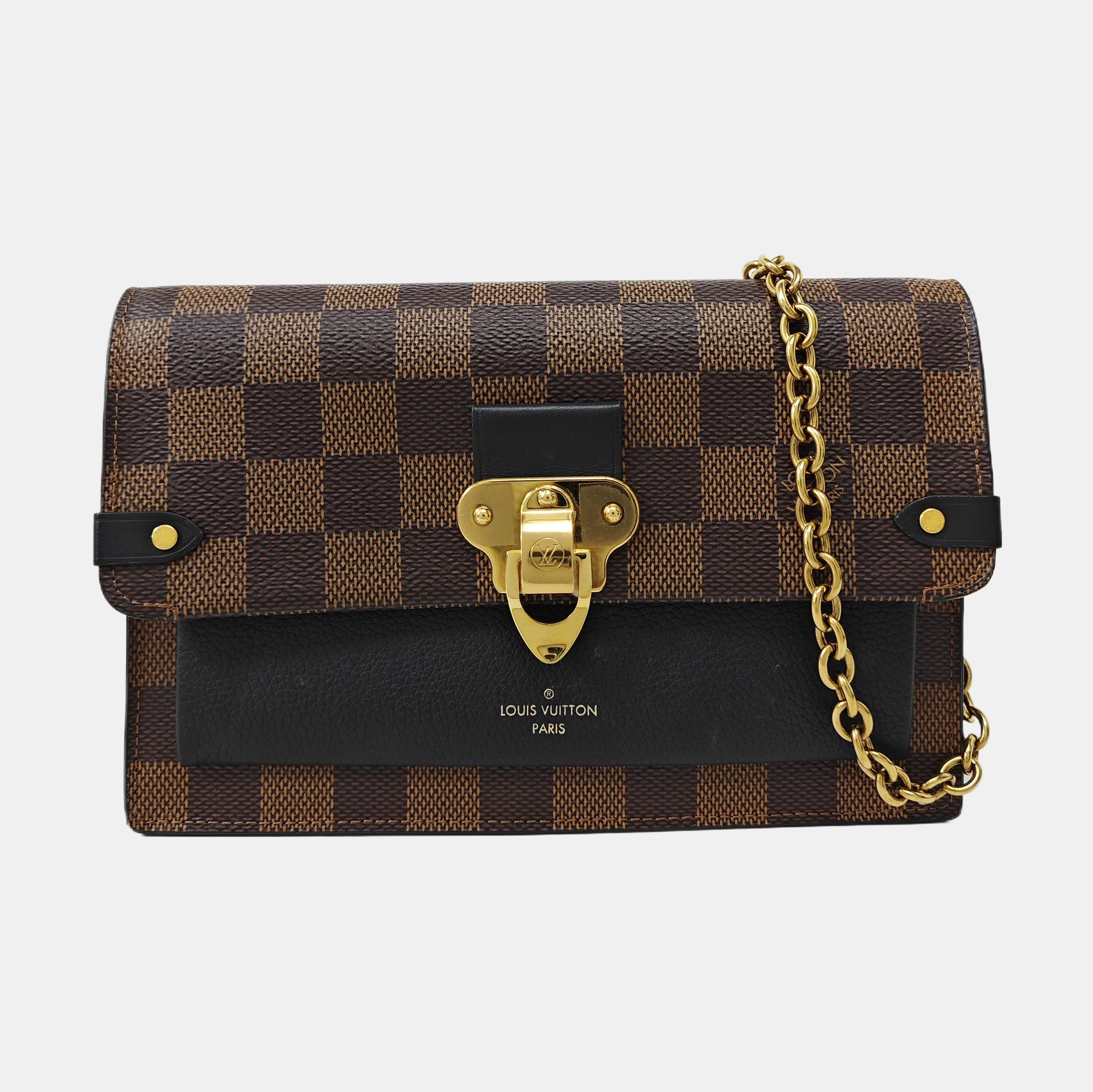 VAVIN Damier Ebene Coated Canvas Brown