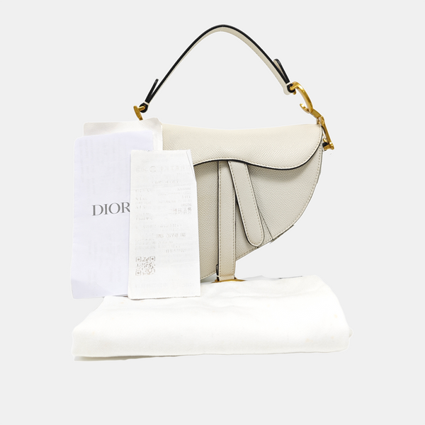 Saddle Mini Calfskin White