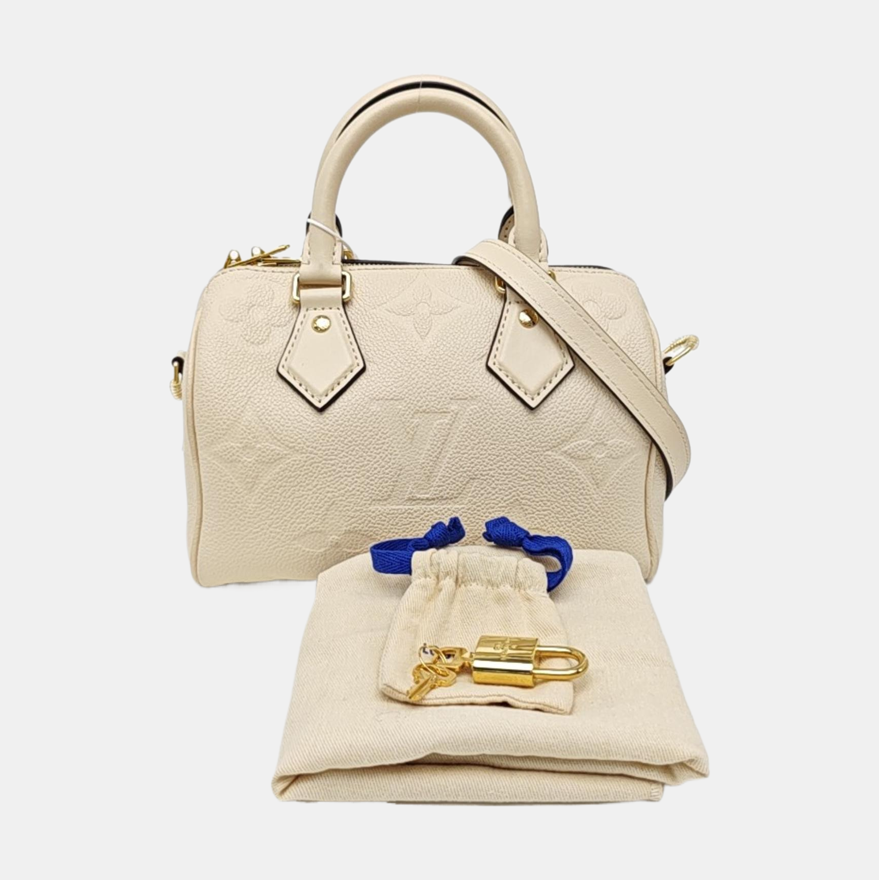 SPEEDY 20 Monogram Calfskin Beige