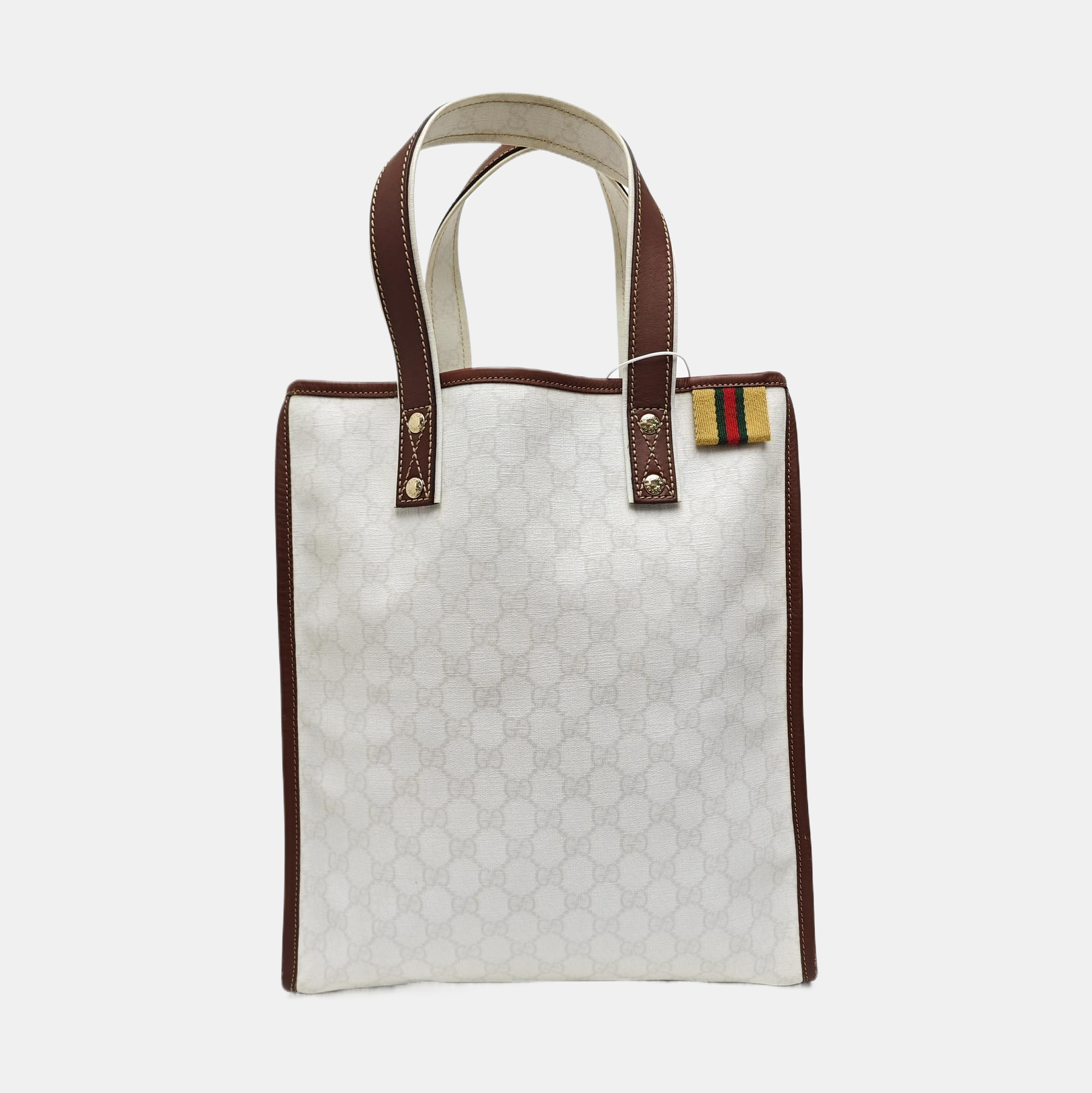 Monogram Coated Canvas Tote Bag White