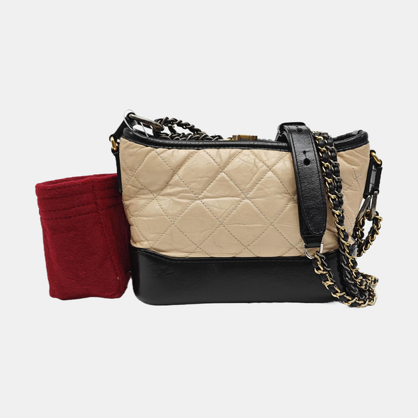 GABRIELLE Small Quilted Calfskin Beige