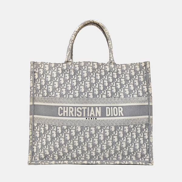 Book Tote Large Oblique Canvas Gray
