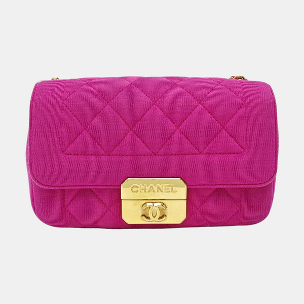 Quilted Fabric Shoulder Bag Pink