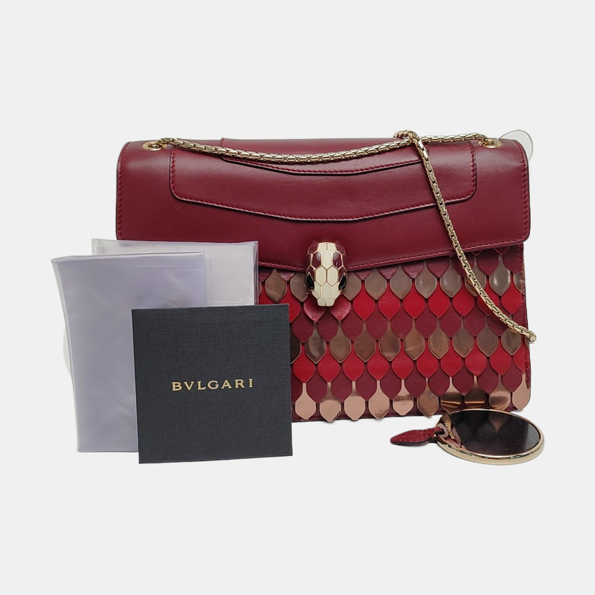 SERPENTI FOREVER Medium Quilted Calfskin Red