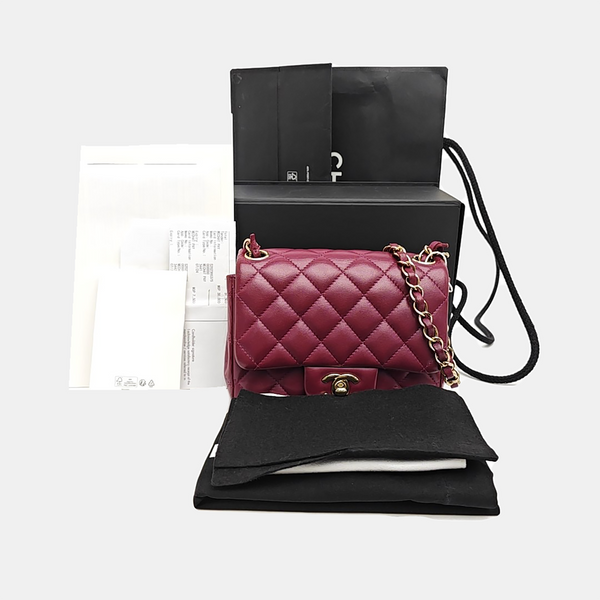 CLASSIC FLAP Mini Quilted Lambskin Purple
