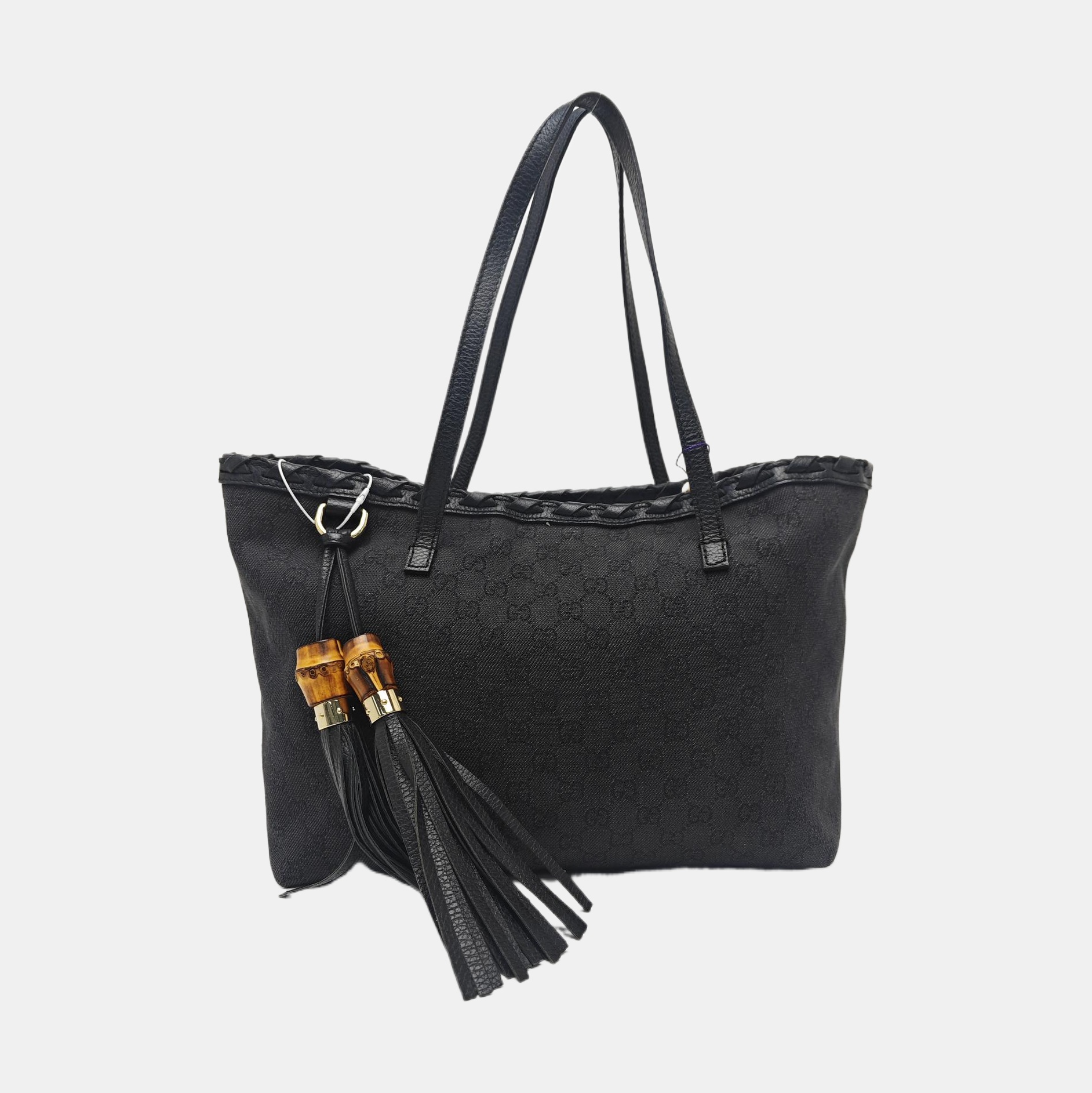 Monogram Canvas Tote Bag Black
