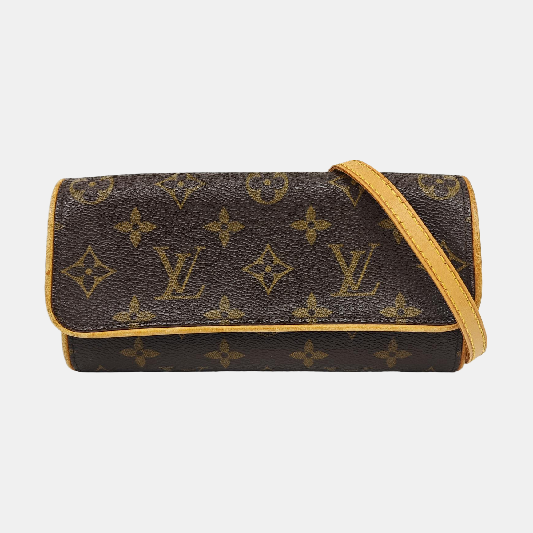 TWIN PM Monogram Coated Canvas Brown