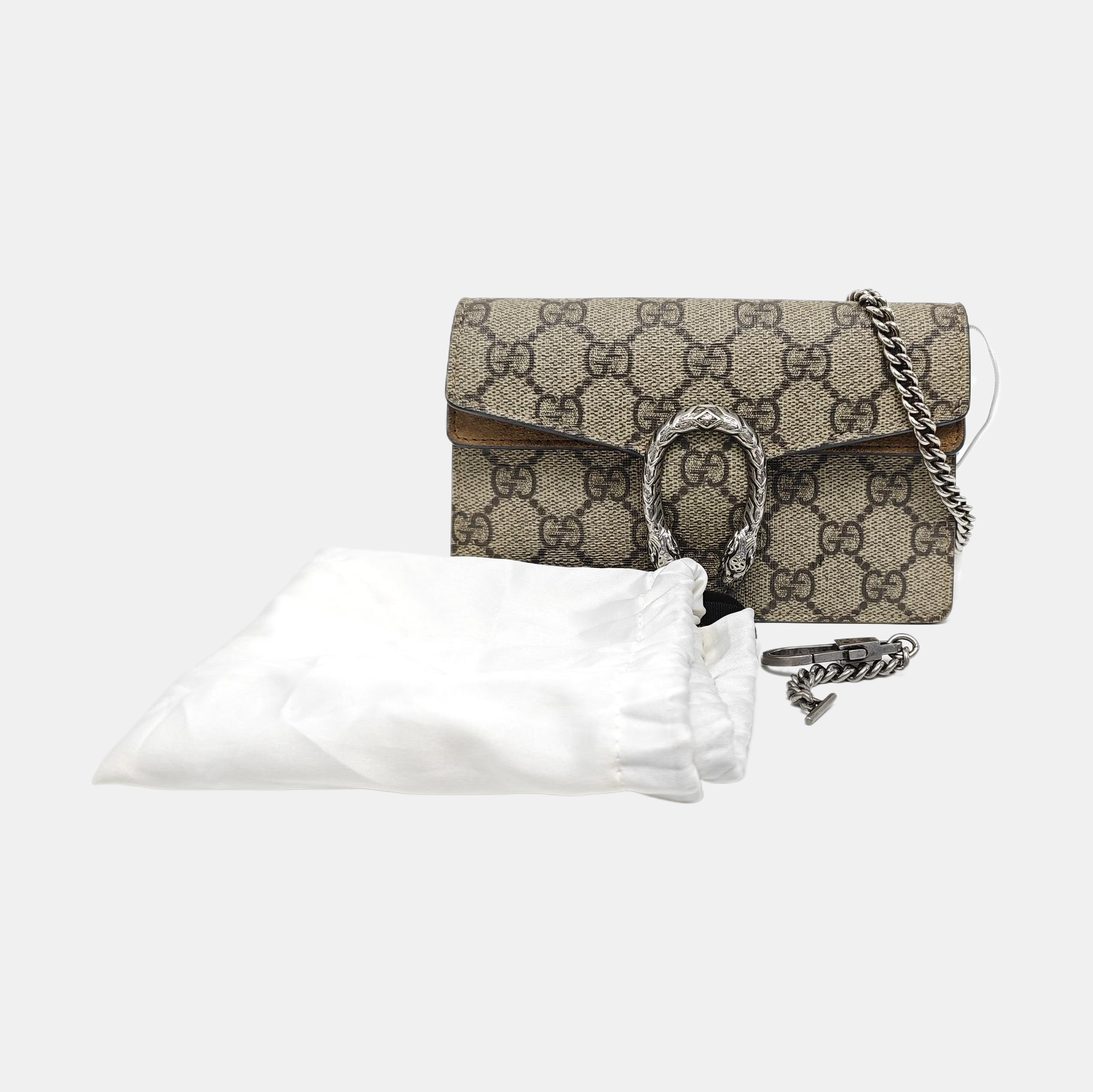 Dionysus Super Mini Monogram Coated Canvas Beige
