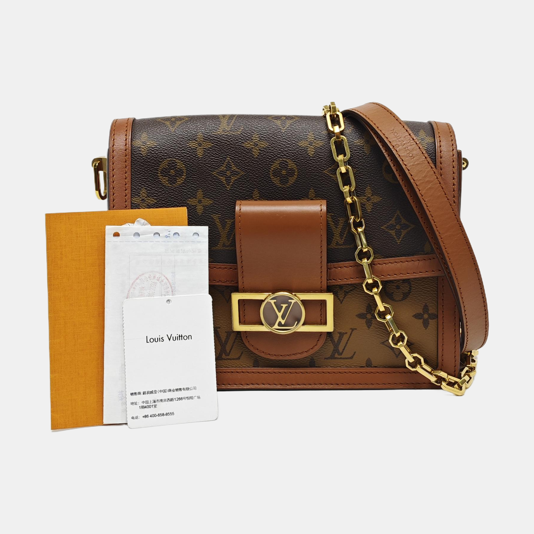 DAUPHINE MM Monogram Coated Canvas Brown