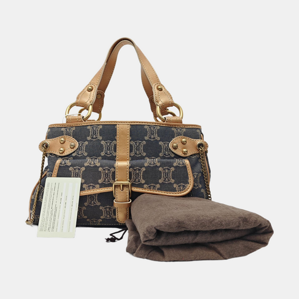 Canvas Top Handle Bag Blue