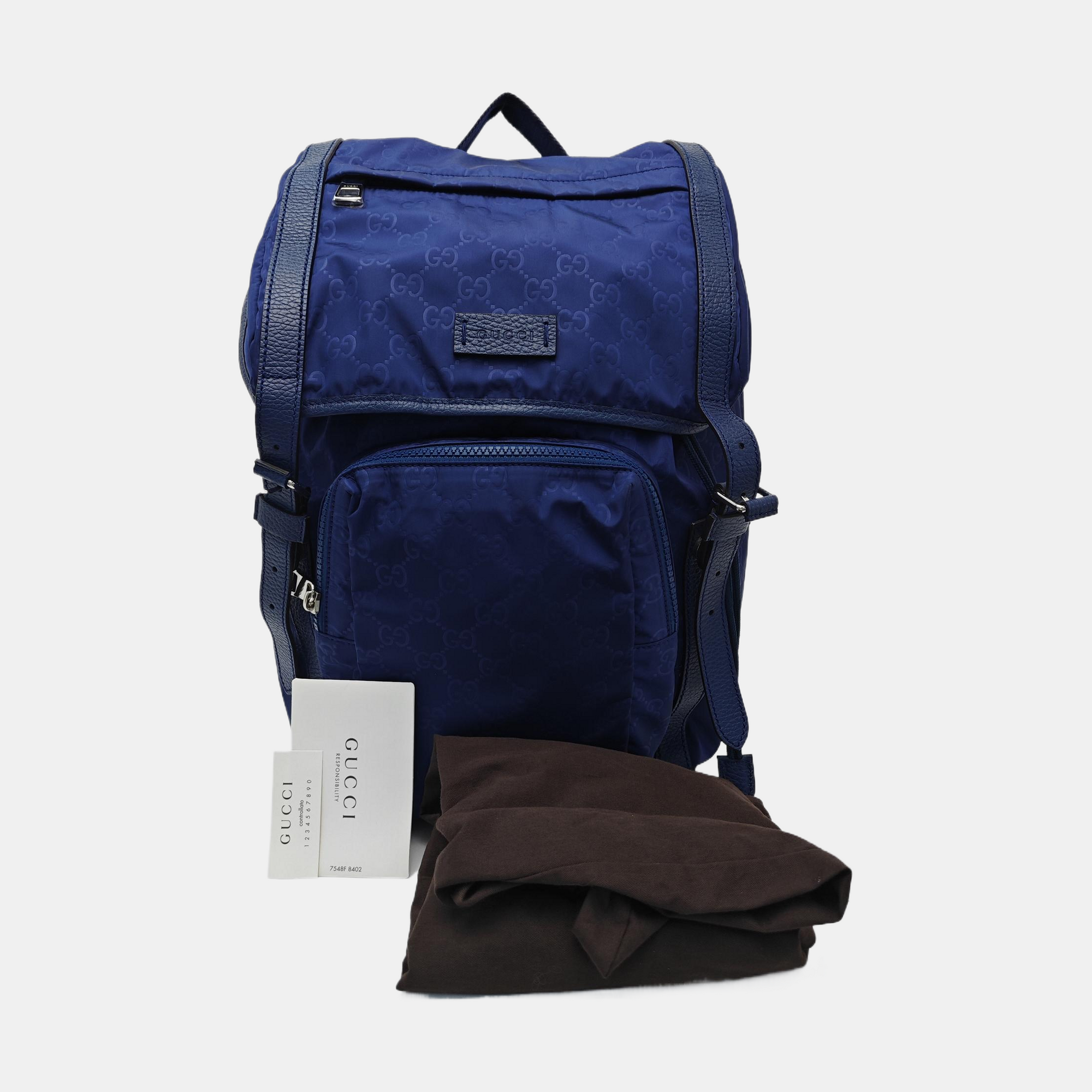 Monogram Nylon Backpack Blue