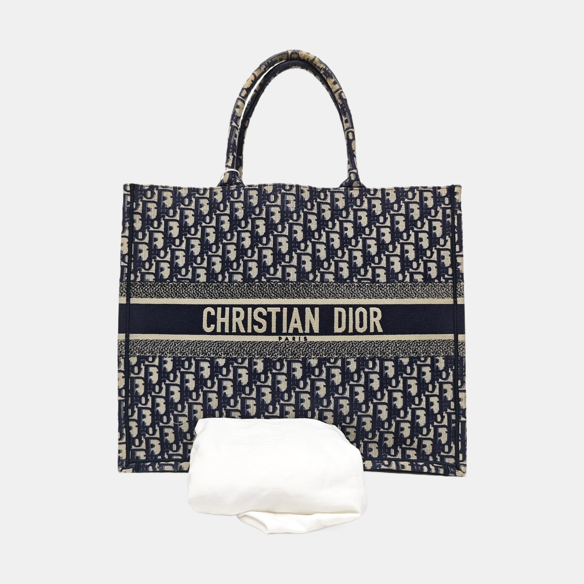 Book Tote Large Oblique Canvas Blue