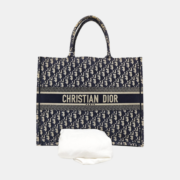 Book Tote Large Oblique Canvas Blue