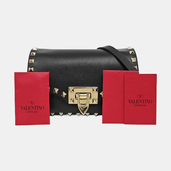 Rockstud Calfskin Black