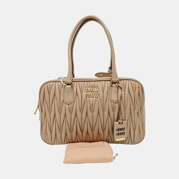 Arcadie Matelassé Quilted Lambskin Beige