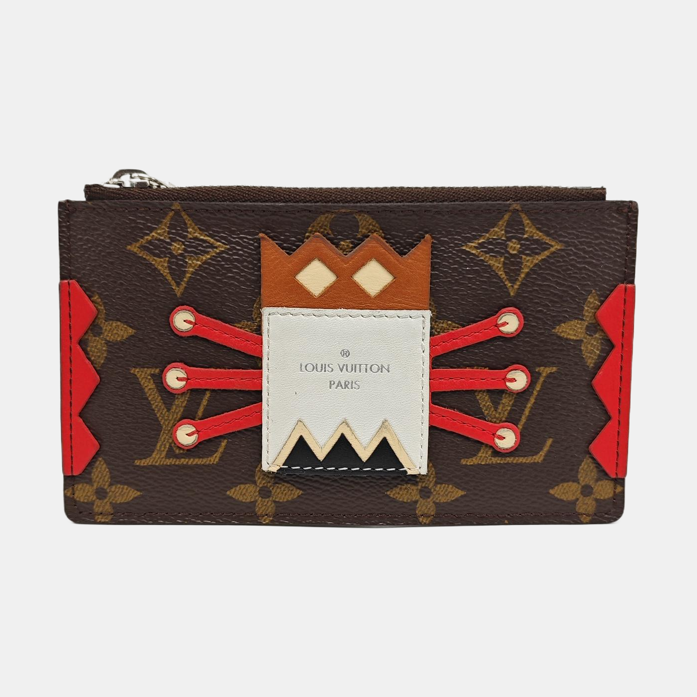 TRIBAL MASK Monogram Coated Canvas Brown Coin Purse