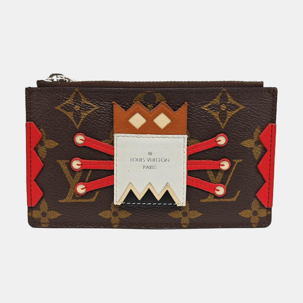 TRIBAL MASK Monogram Coated Canvas Brown Coin Purse