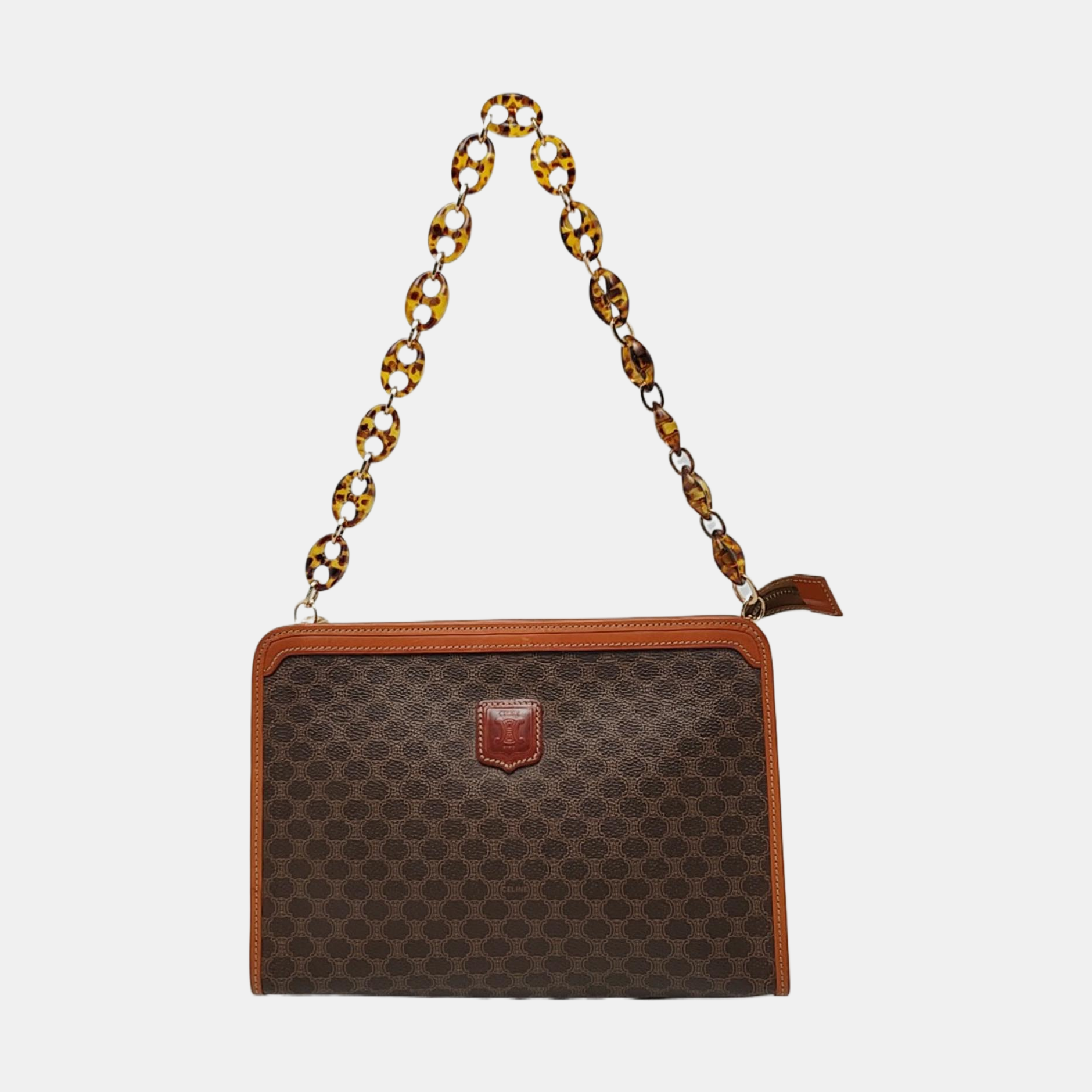 MACADAM CLUTCHE Coated Canvas Brown