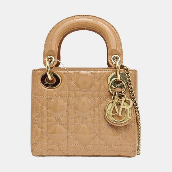 Lady Dior Mini Cannage Patent Leather Pink