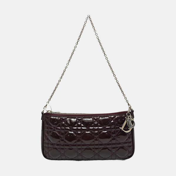 Lady Dior Medium Cannage Patent Leather Red