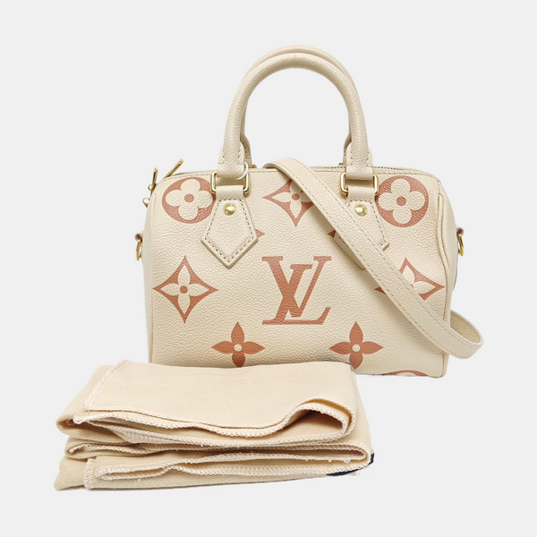 SPEEDY 20 Monogram Calfskin Beige