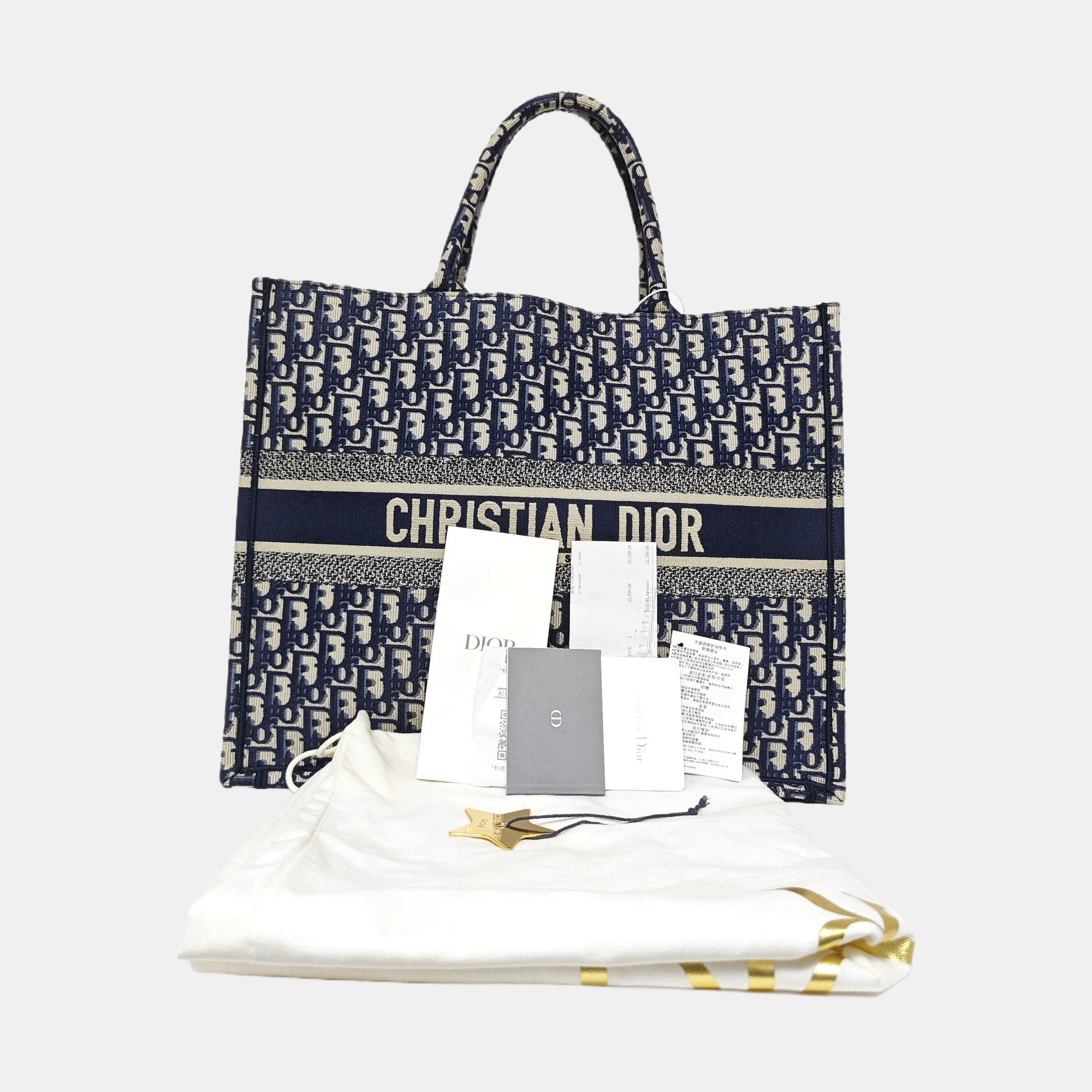 Book Tote Large Oblique Canvas Blue