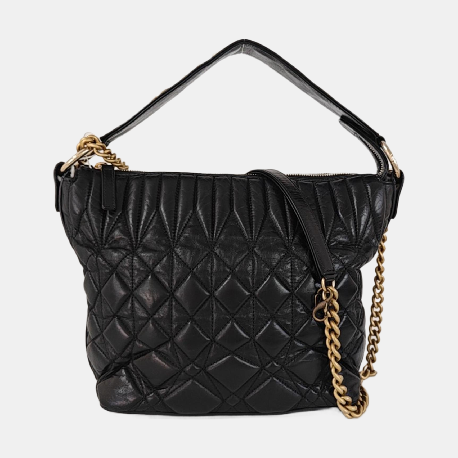 Quilted Calfskin Shoulder Bag Black