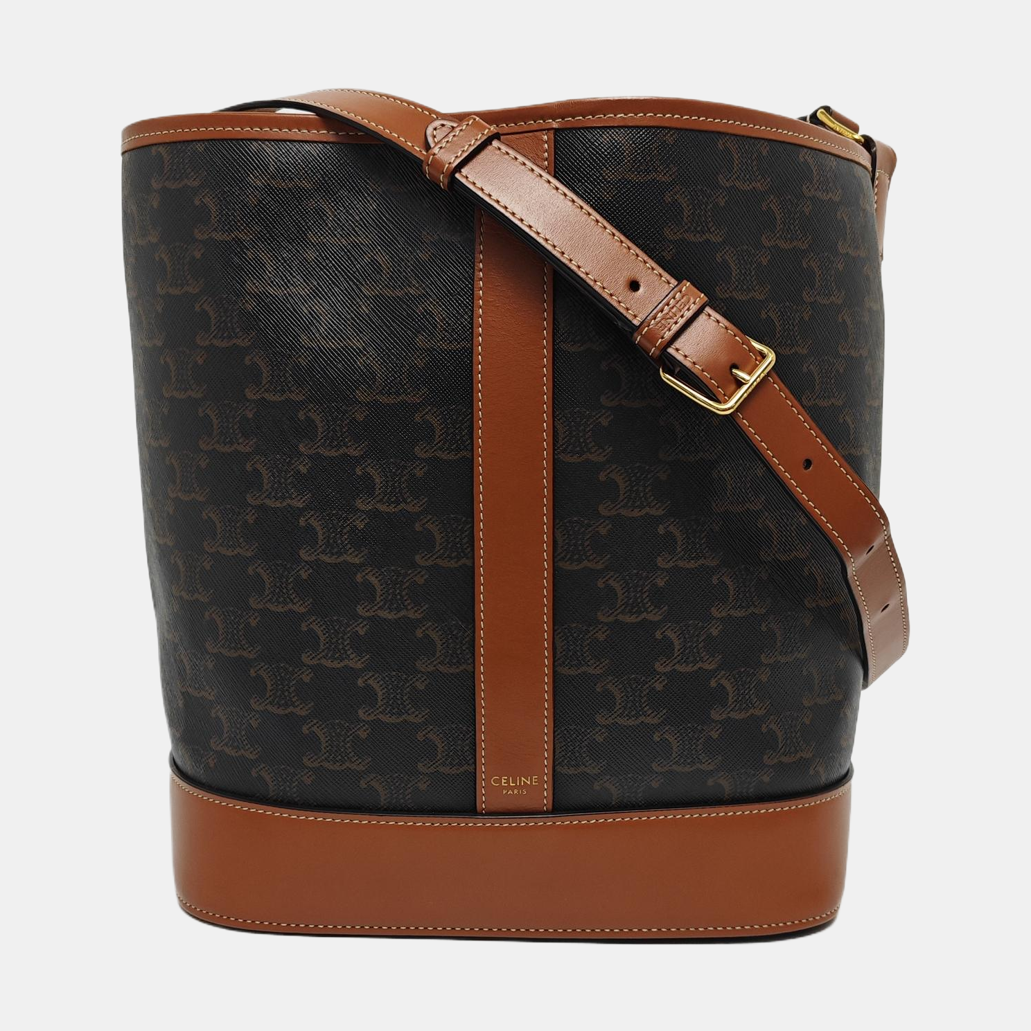 Authenticated pre-owned  TRIOMPHE CANVAS Medium Coated Canvas Yellow - Bucket Bag at Looply