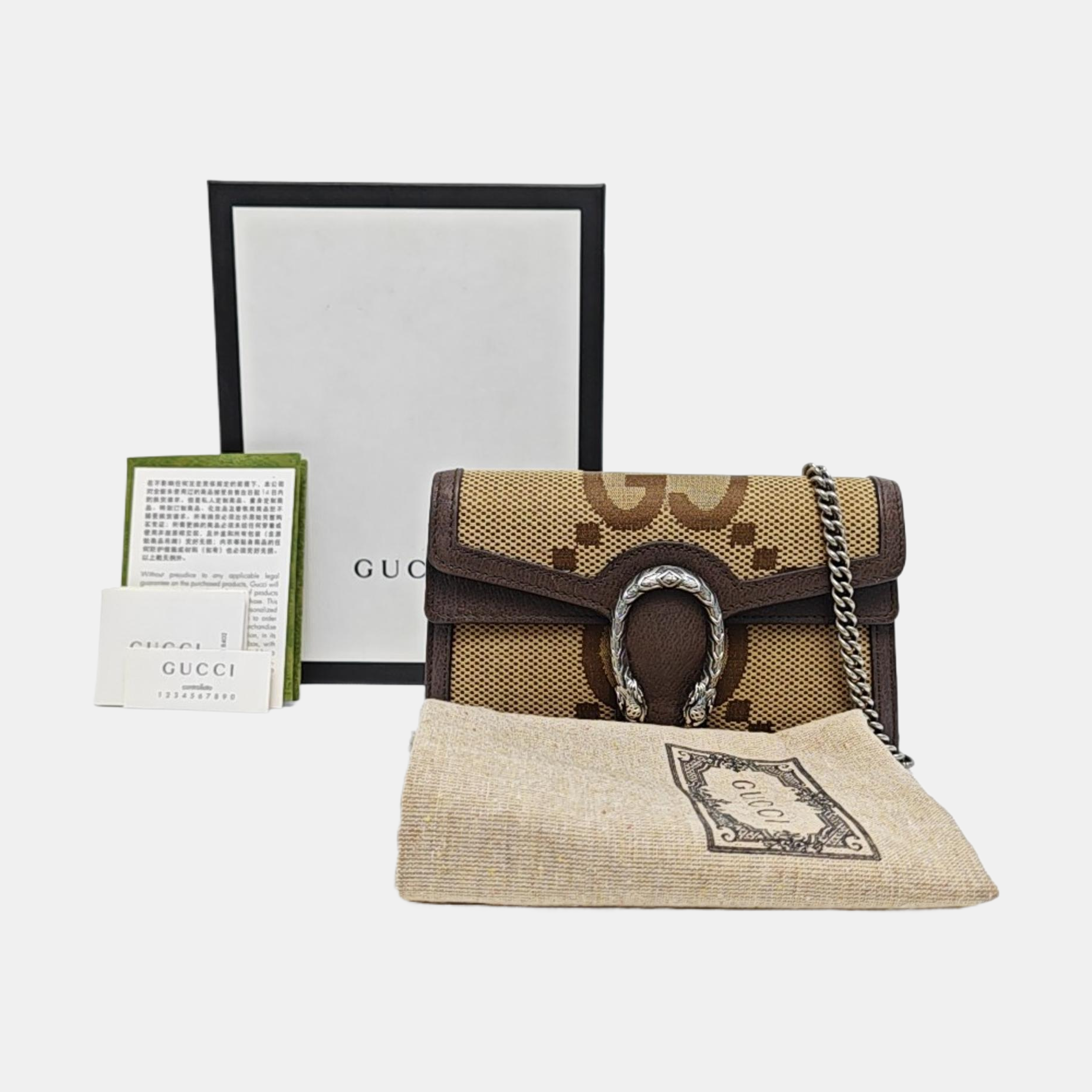 Dionysus Super Mini Monogram Canvas Beige