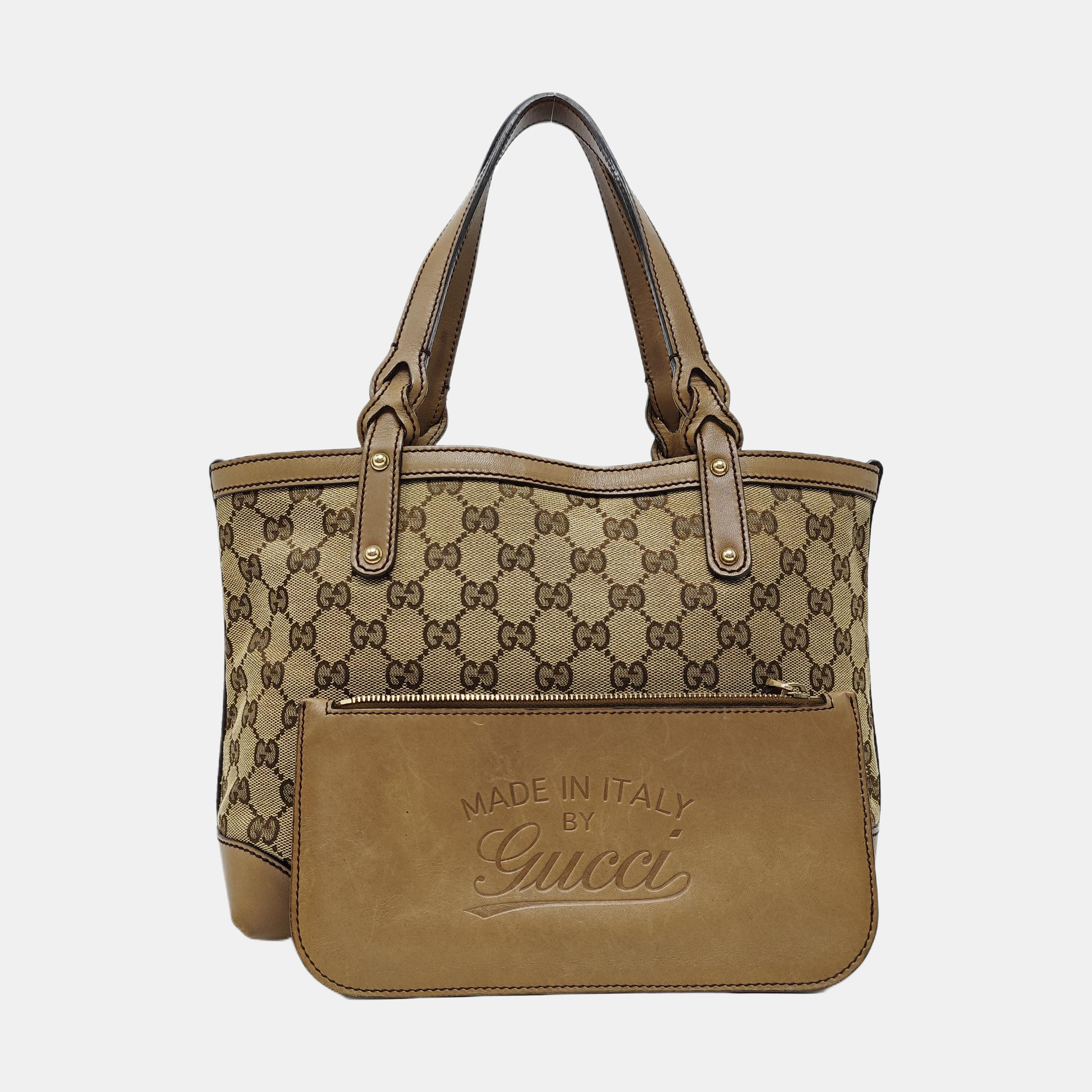 Monogram Canvas Shoulder Bag Brown