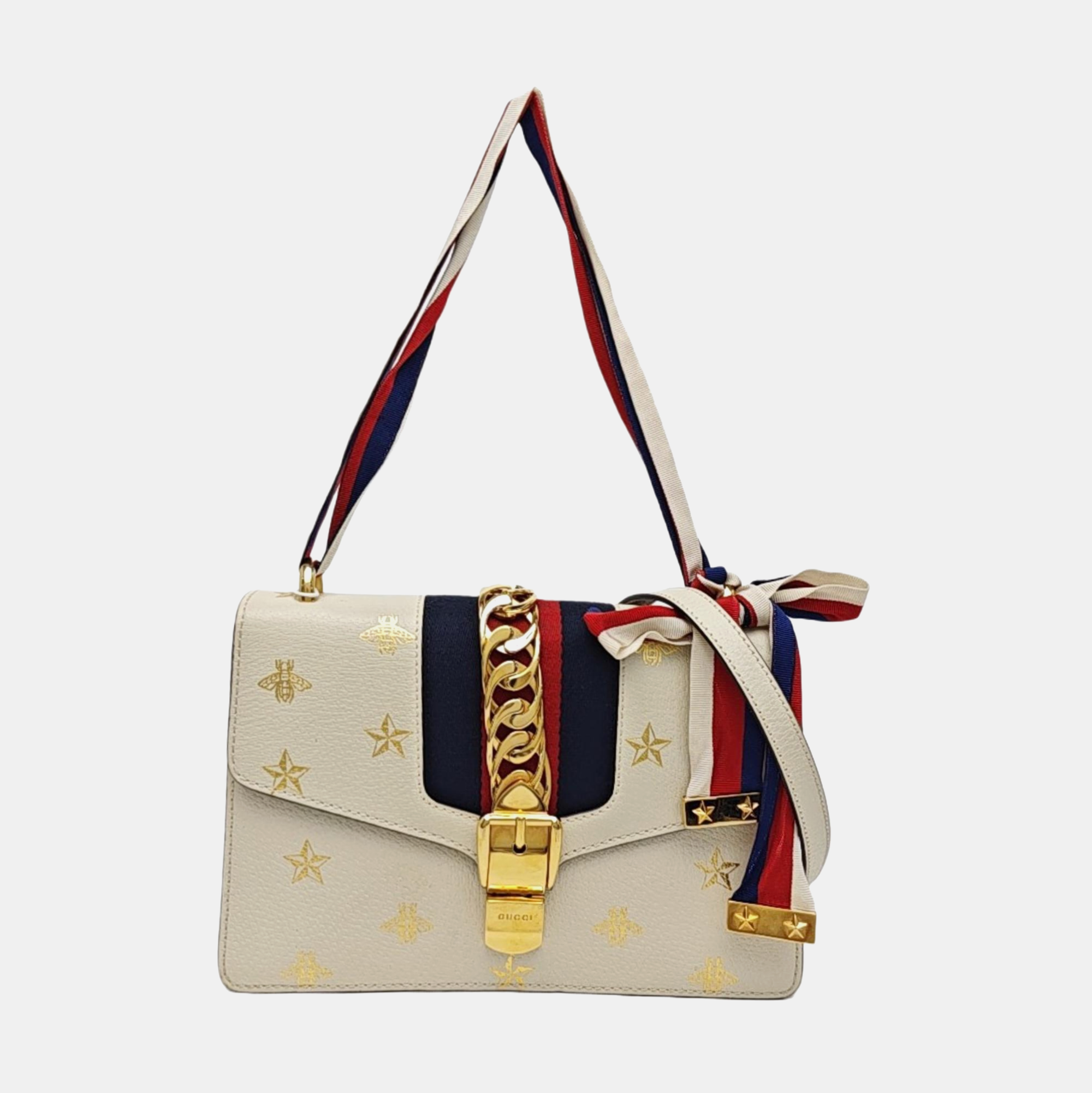 Calfskin Shoulder Bag Small White