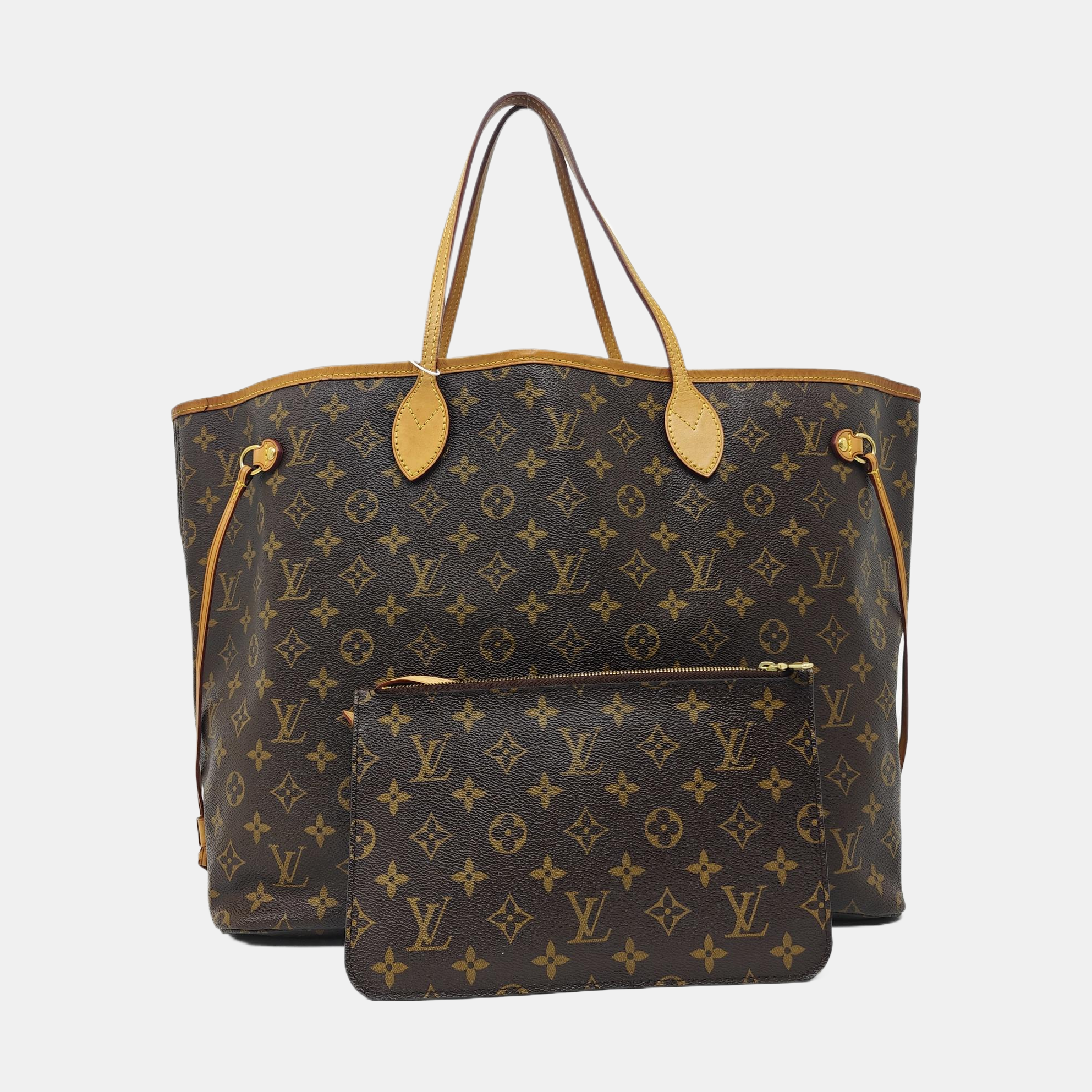 NEVERFULL GM Monogram Coated Canvas Brown