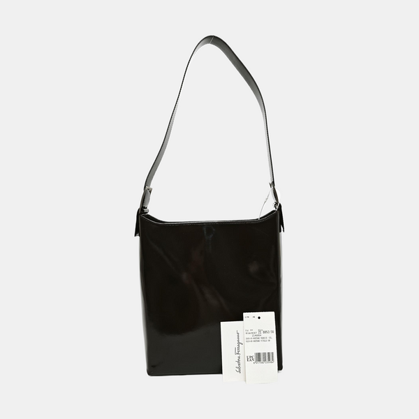 Patent Leather Shoulder Bag Brown