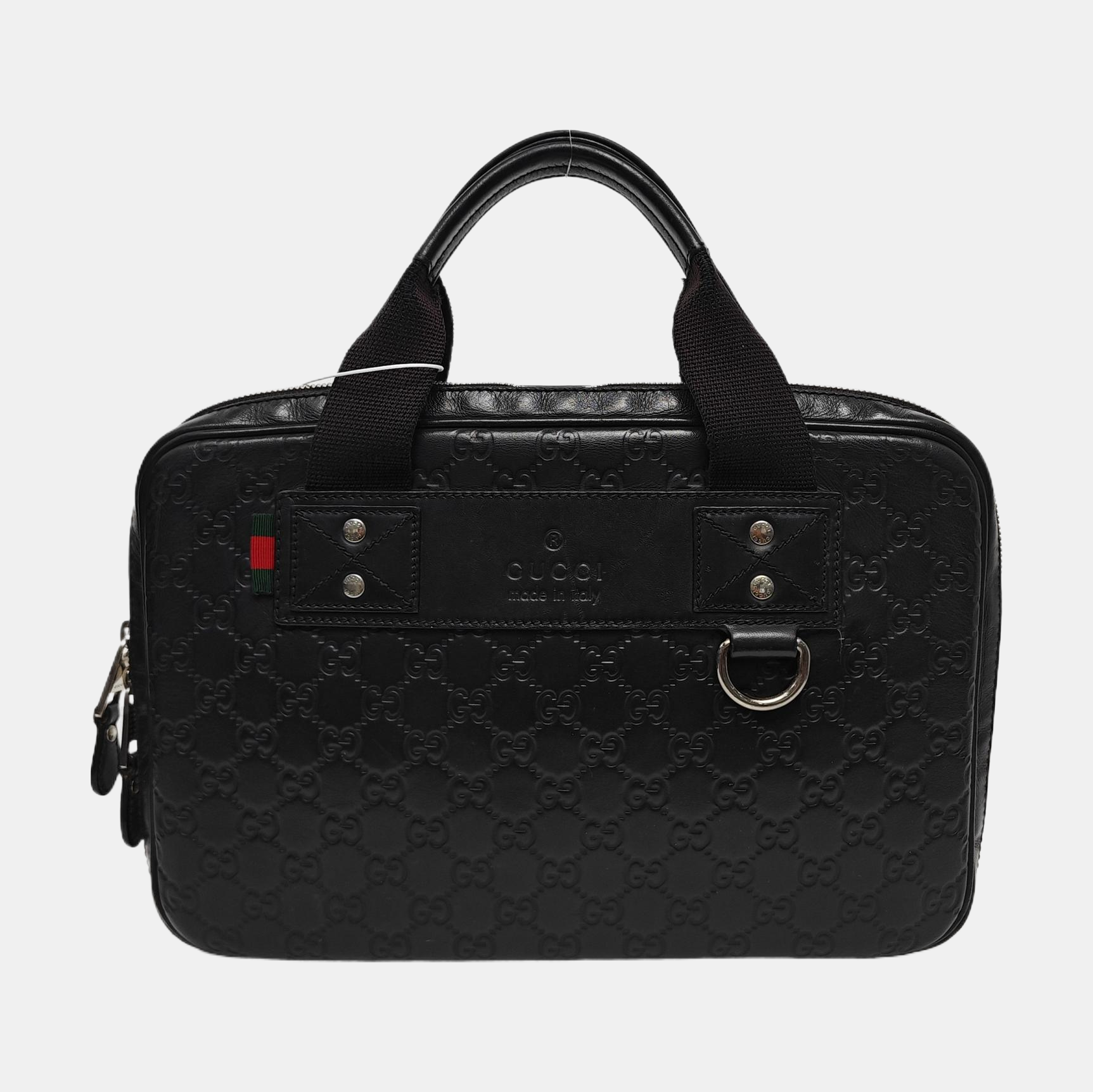 Monogram Calfskin Top Handle Bag Black