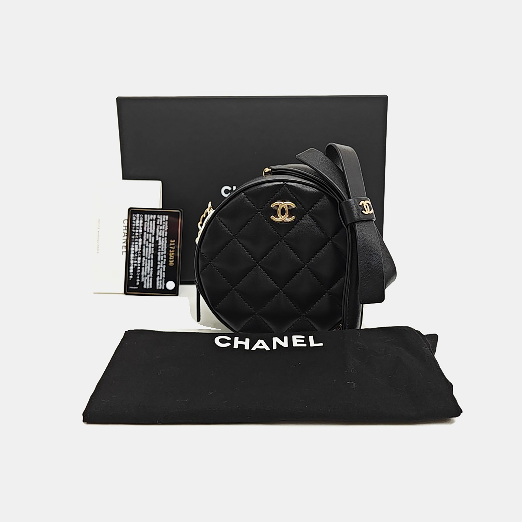 Quilted Lambskin Crossbody Bag Black