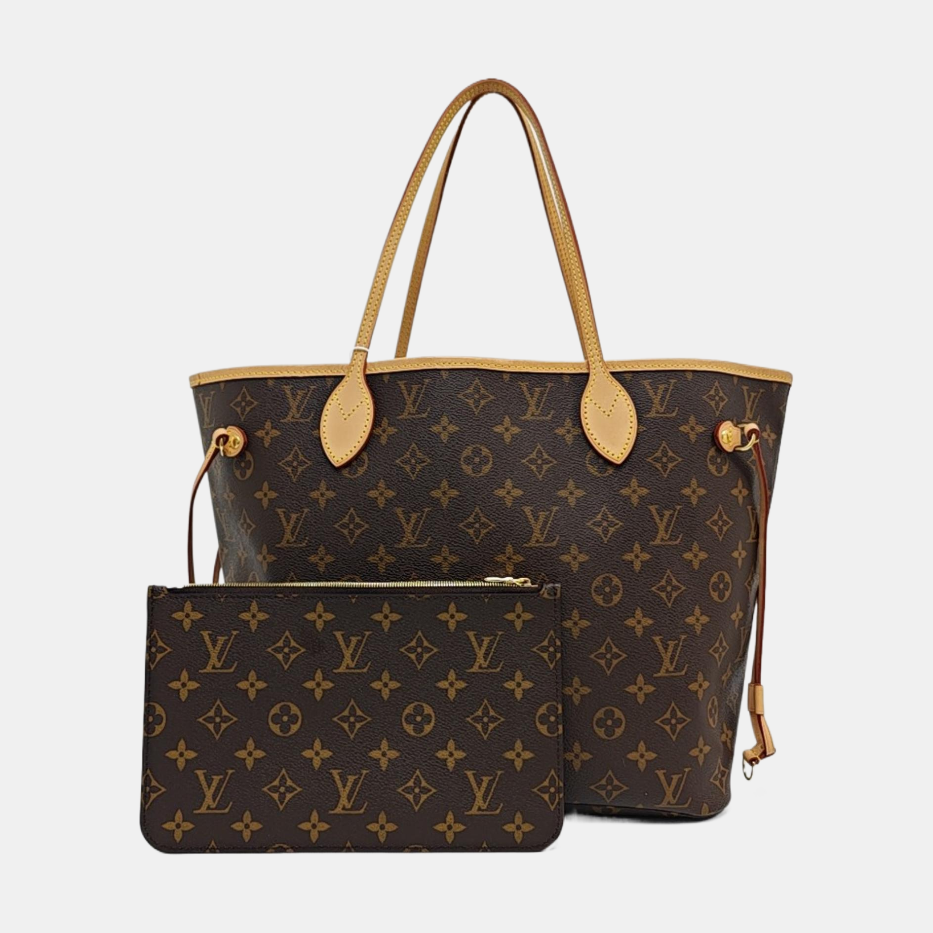 NEVERFULL MM Monogram Coated Canvas Brown