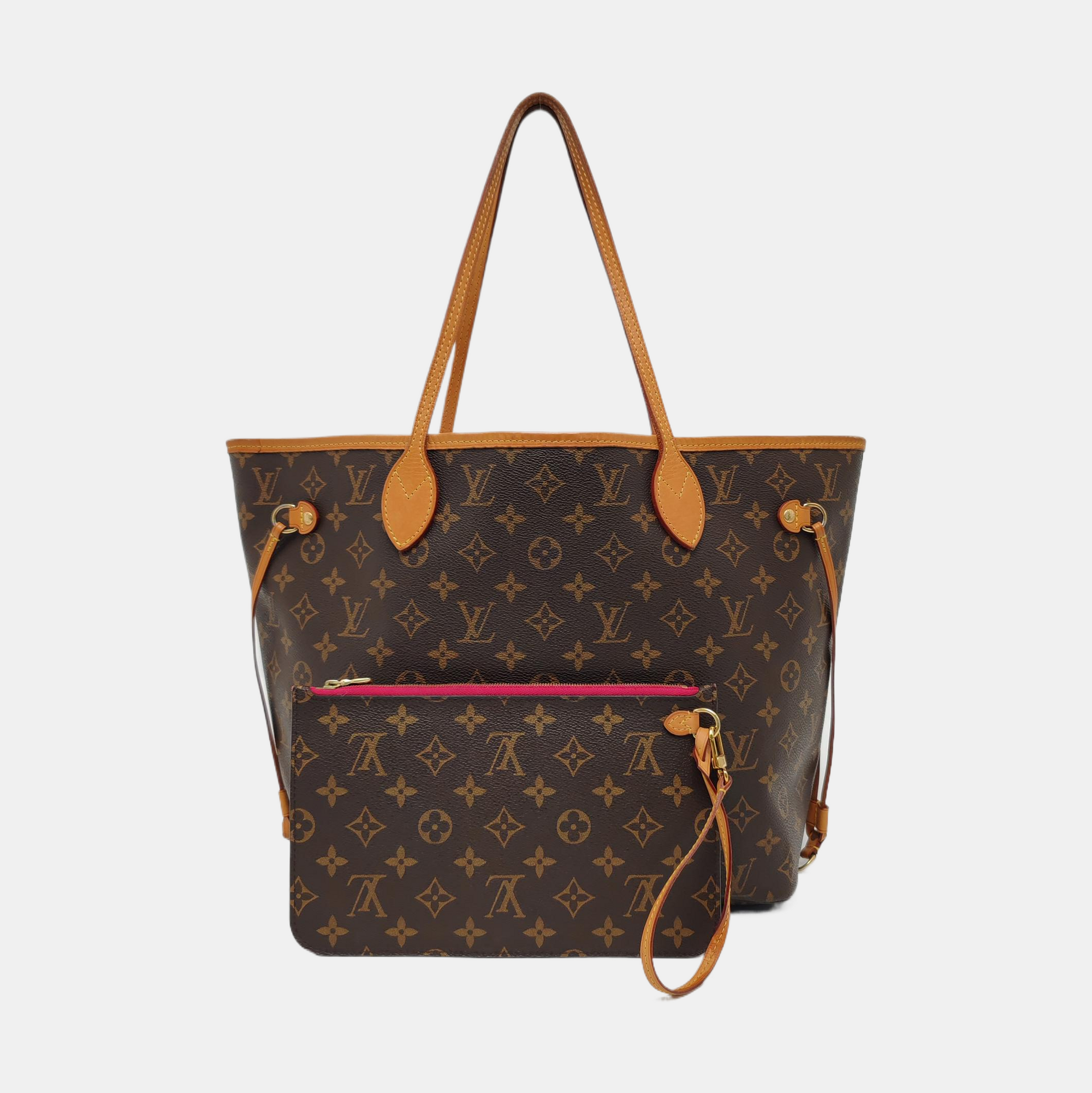 NEVERFULL MM Monogram Coated Canvas Brown