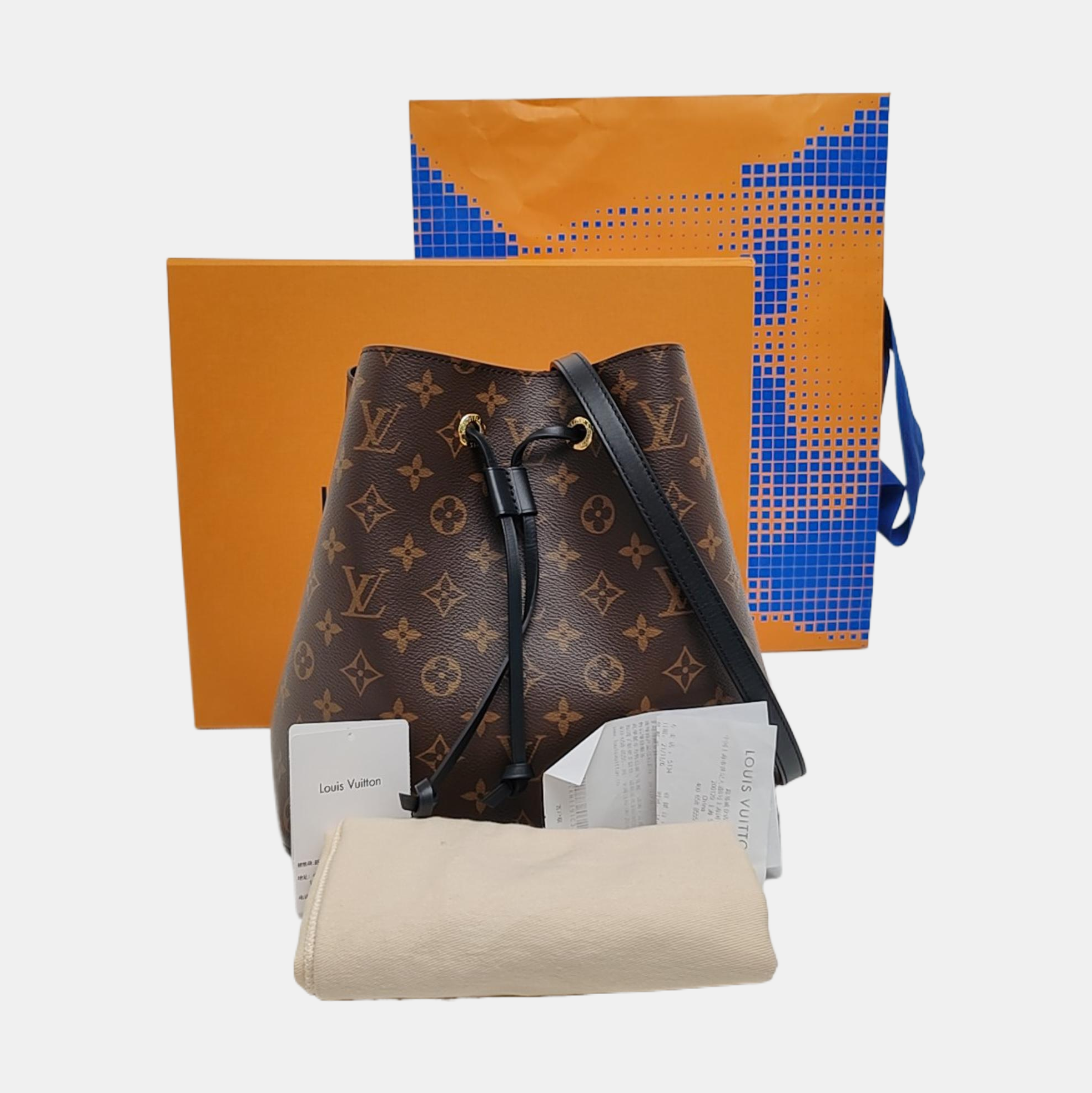 NÉONOÉ MM Monogram Coated Canvas Brown