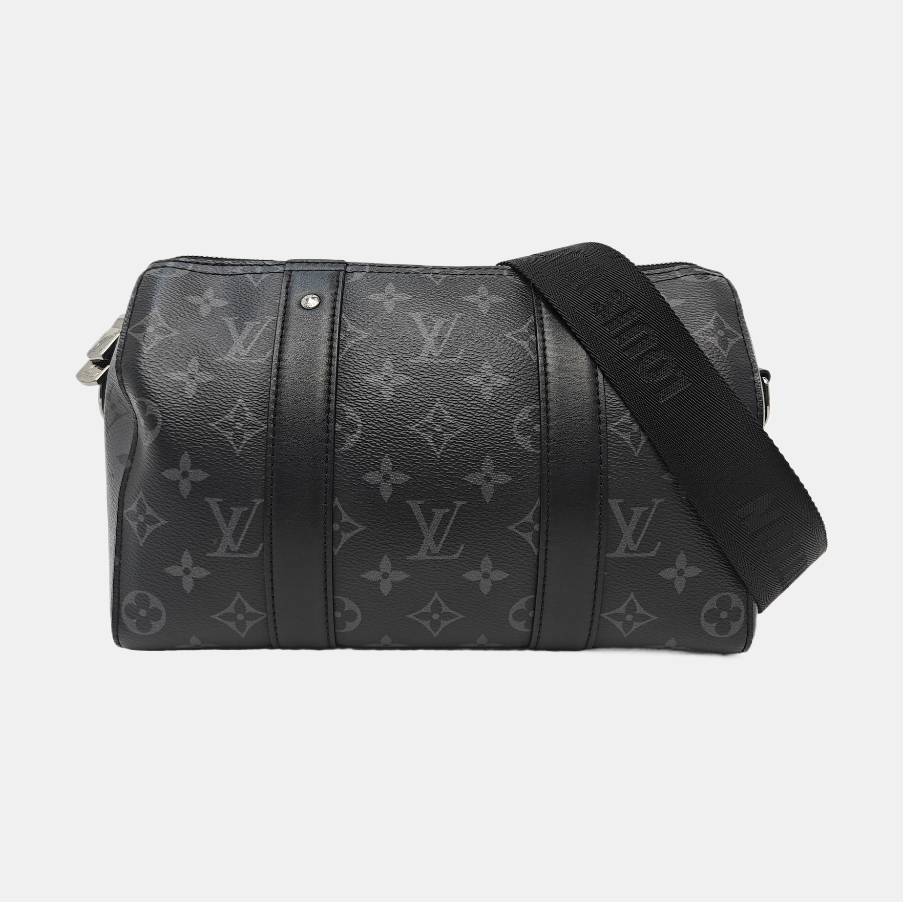 KEEPALL 25 Monogram Coated Canvas Black
