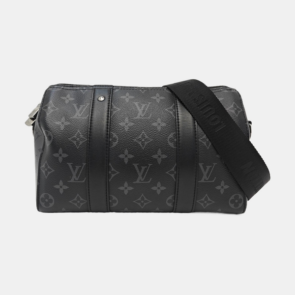 KEEPALL 25 Monogram Coated Canvas Black