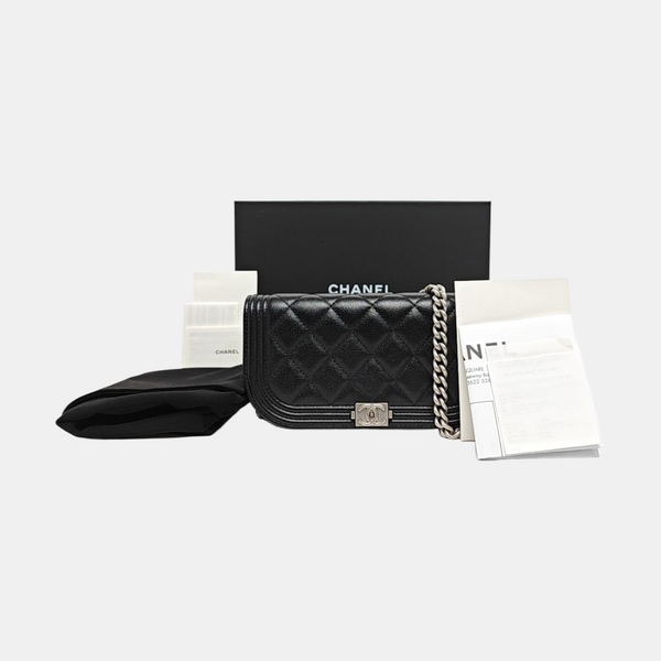 Quilted Grained Calfskin Black