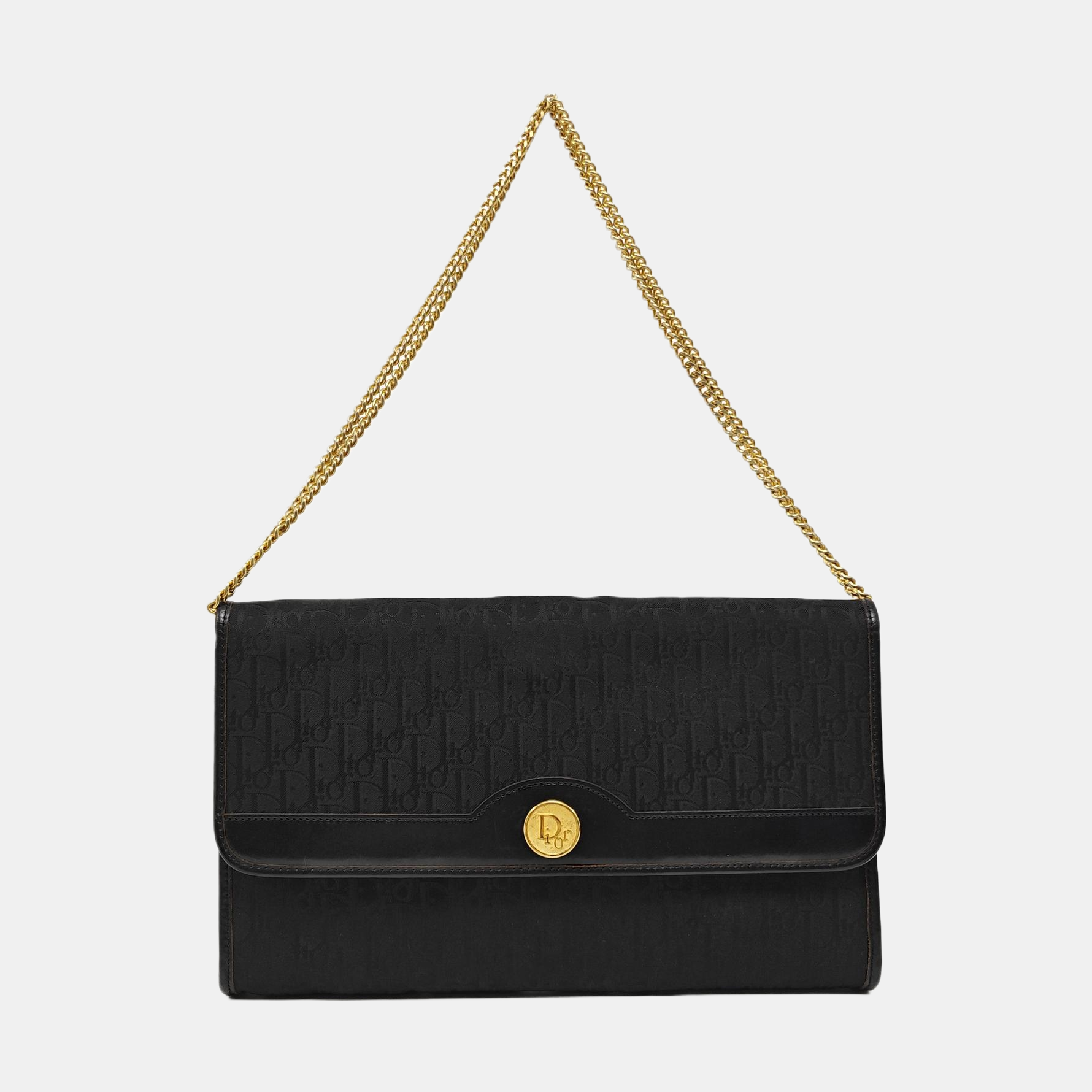 Oblique Canvas Shoulder Bag Black